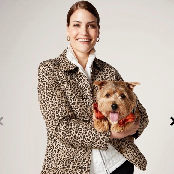 Chicos Quilted Animal-Print Jacket size 1 (8/10) - Picture 1 of 7